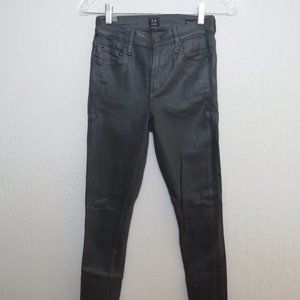 Citizens of Humanity High Rise Rocket Sz 26 Charcoal Grey Leather Skinny Jeans